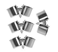 ibasenice 4pcs Durable Feeder Cups with Clamp Holder for Parrots Small Birds Multi Functional Feeding Dishes for Cage Use