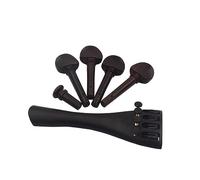 ibasenice 4pcs Ebony Wood Violin Tuning Pegs Set Tailpiece for Acoustic Violin Beginner