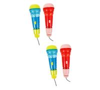 ibasenice 4pcs Echo Microphone Toy for Boys and Girls Interactive Voice Amplifying Mic Led Lights Fun Karaoke Prop for Singing Lightweight Design for Playtime Activities