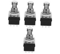 ibasenice 4pcs Electric Guitar Footswitch Bypass Effect Pedal Push Button for Guitar Easy to Install Replacement Accessory for Musical Instruments
