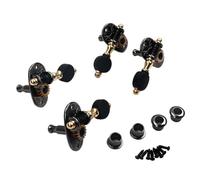 ibasenice 4Pcs Enclosed Acoustic Ukulele Tuning Pegs Machine Heads Set with Plastic Buttons Configuration Includes Ferrules Screws for Easy Installation