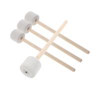 ibasenice 4pcs Felt-covered Drum Mallets Wood Handle for Marching Band Percussion Instruments Portable Musical Accessories for Bass Drum and School Band Use
