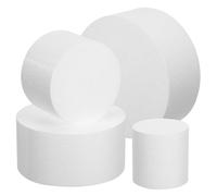 ibasenice 4pcs Foam Cake Dummies Fake Wedding Cakes round White Foam Material Easy to Apply Fondant Application for Party Display and Events