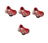 ibasenice 4pcs Foot Tambourine Percussion Instrument for Adults and Boy Girl Creative Design for Karaoke Parties and Music Education Activities Listening and Rhythm Skills Easy to Use