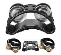 ibasenice 4pcs Foot Tambourine Percussion Pedal with Double Row Jingle Bells Stylish Shaker for Music Performances and Teaching Adults