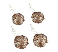 ibasenice 4pcs Globe Hummingbird Nest with Bird Nesting Materials Pre Filled Sphere Bird House for Outdoor Indoor Patio Garden Creative Parrot Bedding for Hummingbird Friendly Environment