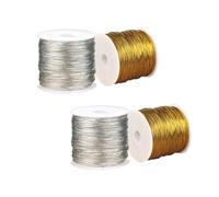 ibasenice 4pcs Gold and Silver Jewelry Making Cord Thread for Beading, Lightweight String Rope Shining Colour, for Crafting and Bracelet DIY Projects