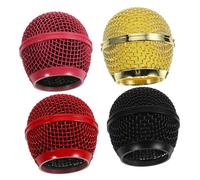 ibasenice 4pcs Grill Head Mic Head Mesh Grill Replacement Mic Cover for Wired Wireless Microphone