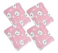 ibasenice 4pcs Guinea Pig Blanket and Small Animal Sleeping Pad Set Soft Wool Mat Warm Cage Liner for Hamsters and Rabbits, Head Design, Size s Suitable for Pet Sleep