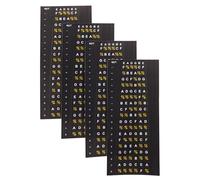 ibasenice 4Pcs Guitar Chord Stickers Fingerboard Labels PVC Fretboard Stickers Withstand Constant Use and Friction Simple Application and Removal Black for Beginners and Students