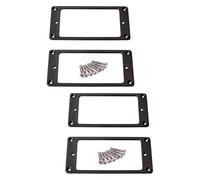 ibasenice 4pcs Guitar Pickup Rings Humbucker Mounting Ring Flat Base Black Metal for Guitar Humbucker Pickup Covers