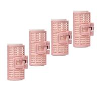 ibasenice 4pcs Hair Curling Rollers with Clips for DIY Home Use, Portable Hairdressing Curler Set in Pink, Abs and Pp Material, Physical Curly Hair Styling Tool Random Color