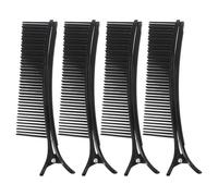 ibasenice 4pcs Hairdressing Section Clips for Styling and Makeup Setting, Black Plastic Hair Sectioning Grip Clips with Versatile Use and Strong Sectioning Capability for Salon and Home