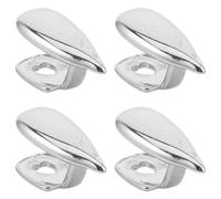 ibasenice 4Pcs Hollow Canine Tooth Caps Copper Silver Plated Pointed Teardrop Style for Social Gatherings and Costume Mouth Grills