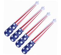 ibasenice 4pcs Inflatable Baseball Bats with American Flag Design Lightweight Party Favors for July Independence Day Patriotic Sports Party Supplies