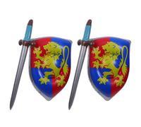 ibasenice 4pcs Inflatable Set for Blue PVC Blow Up Swords and Shields Dress Up Party Props for Halloween, Pirate and Knight Costume