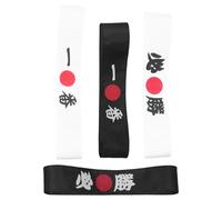ibasenice 4pcs Japanese Ninja Hachimaki Headband Set - Wide, Thick Cotton Karate and Samurai Headbands for Sports, Cosplay, and Traditional Japanese Costume Accessories