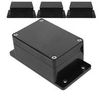 ibasenice 4pcs Junction Box for Power Plastic Black Waterproof Electrical Box with Cover, Mounting Ears, Multi Cable Entry for Low Voltage Systems and Factory Environments