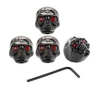 ibasenice 4pcs Metal Skull Electric Guitar Knobs with Wrench Volume Tone Control for Electric Guitars Bass Easy to Install Replacement Parts Unique Custom Design