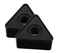 ibasenice 4pcs Mic Logo Flag Station Abs Molding Interview Microphone Flag Black Triangular Design for Professional Use