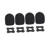 ibasenice 4pcs Mic Sponge Protective Cover with Anti-rolling Rubber Rings, Soft Foam Windshield for Handheld Microphones, Black Mic Bottom Rod Sleeve Holder Accessories for Singing and Recording