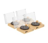 ibasenice 4Pcs Mini Retro Record Player Model Dollhouse Music Accessories DIY Assembly Tiny House Furniture for Living Bedroom Decor for Miniature Scenes