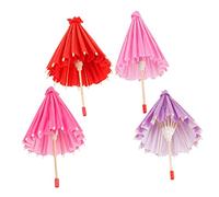 ibasenice 4pcs Miniature Bamboo Paper Umbrellas DIY Paintable Craft Hanging Ornaments Colorful Mini Umbrella Decor for Art Projects and gift for for for for for for Accessories