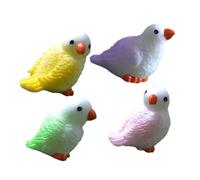 ibasenice 4pcs Miniature Parrot Statues Resin Tiny Birds for Micro Landscaping Garden Decor Delicate Tabletop Ornaments in Multiple Colors for Home and Dollhouse Scenes