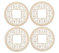 ibasenice 4pcs Miniature Wooden Window Frames Uncolored DIY Model Kit for Tiny Houses Dollhouses Architectural Projects Authentic Chinese Design for Creative Pretend Play