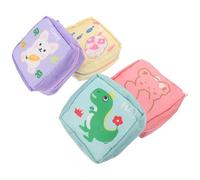 ibasenice 4pcs Multi-Purpose Nylon Cosmetic Bags for Women with Lovely Cartoon Design, Practical Large Capacity Pouches for Storing Small Items and Travel, Gift for Girls