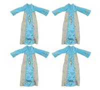 ibasenice 4pcs Muslim Doll Thobe Set in Sky Blue for Dolls Modest Islamic Outfit with Soft for Ramadan Dress-up for Cultural Play and Eid Celebrations