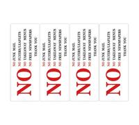 ibasenice 4pcs No Junk Mail Letter Box Sticker Pvc Mailbox Post Sign High Visibility to Prevent Misdelivery Suitable for Home and Business Locations