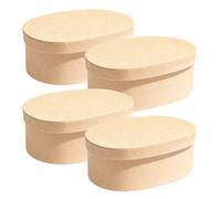 ibasenice 4pcs Oval Shaped Kraft Paper Box Lid Cardboard Container for Small Floral Storage Holiday Graduation Women