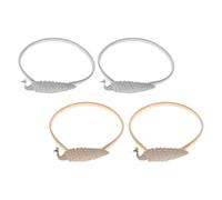 ibasenice 4pcs Peacock Curtain Tiebacks Home Decorative Alloy Holdbacks with Adjustable Design Practical Window Buckles for Studios and Offices in Golden and Silver