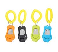 ibasenice 4pcs Pet Training Clickers with Wrist Strap, Multi-color Soft Clicker for Dog and Cat Obedience Training, Puppy and Small Dog Behavioral Aid Tool for Home and Outdoor Use