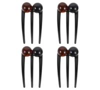 ibasenice 4pcs Plastic U-shaped Hair Fork Pins with 3 Prongs for Stable Hold and Elegant Bun Creation, Vintage Chinese Style Hair Accessories Suitable for Ballet Buns and Busy Office Work