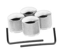ibasenice 4pcs Potentiometer Knobs for Electric Bass Guitar Metal Volume and Tone Control Replacement with Wrench Durable Instrument Accessories for Electric Guitar Sound