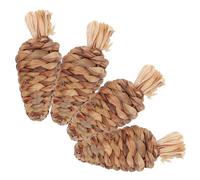 ibasenice 4pcs Rabbit Chew Toys for Guinea Pig Hamster Natural Grass Molar Toys Teeth Grinding Relaxing Nibbles Small Design