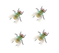 ibasenice 4pcs Realistic Plastic Blowfly for Prank and Party Decoration Artificial Flies Model with Fine Craftsmanship Surprising Insect Prop for Halloween and Practical Jokes