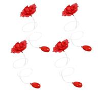 ibasenice 4pcs Red Rose Squirting Water Trick for April Fool Day Pranks Realistic Refillable Prank Flowers Portable Lightweight Halloween Party Supplies for Adults