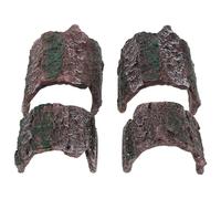 ibasenice 4pcs Reptile Hiding Cave Artificial Bark Log Hideaway Fish Tank Landscaping Decor for Lizard Shelter Tortoise House