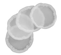 ibasenice 4pcs Resin Coaster Mold Silicone Molds Lightweight Compact Simple Shape for DIY Office Use Beautify Dinner Tables Easy to Store