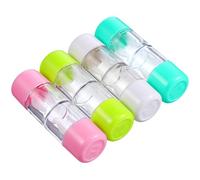 ibasenice 4PCS Rgp Hard Lens Case Portable Protective Container for Travel in Pink White Blue Green Small Transparent Storage Boxes for