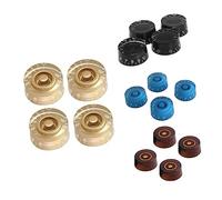ibasenice 4pcs Round Brown Knob Set for Electric Guitar Guitar Tone Knobs and Volume Replacement for Style Parts Control