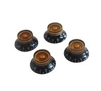 ibasenice 4pcs round Guitar Knobs Volume Tone Control Knobs Black White Letters Replacement Parts for Classic Electric Guitar Style