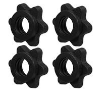 ibasenice 4pcs Self-locking Six-sided Nut Barbell Lock Collar 2.5cm Plastic Black Dumbbell Locking Nut Fitness Equipment Accessories for Home Gym