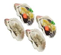 ibasenice 4pcs Simulated Oysters Crab Aquarium Shells Jellyfish Beach Sea Shell Decor Vase Filler Decorations Seashell Decor Fake Fruit Tank Bowl Lifelike Oysters Accessories Food Pvc