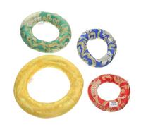 ibasenice 4pcs Singing Bowl Cushion Pads Set with Elegant Chinese Style Embroidery Made of Cotton Cloth, Ring-shaped Mats for Bowls, for Meditation and Yoga Sessions Color