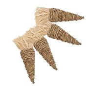 ibasenice 4Pcs Small Animal Chew Natural Grass Carrot Shape for Hamster Rabbit Guinea Pig Chinchilla Teeth Cleaning Stress Relief Pet Accessories