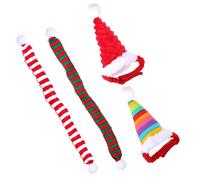 ibasenice 4pcs Small Animal Christmas Hat and Scarf for Hamsters Guinea Pigs Rabbits Chinchillas Durable Festive Pet Costume Accessories for Holiday Parties
